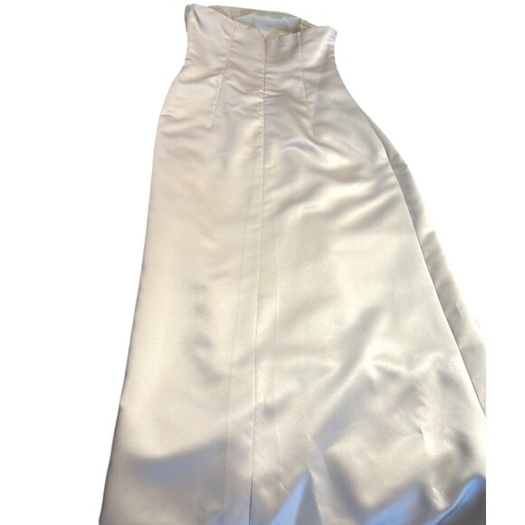 Davids Bridal mother of the bride champagne strapless gown & bolero jacket sz 14 - Picture 10 of 14